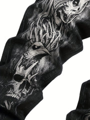 Men's Pattern Skull Print Jeans
