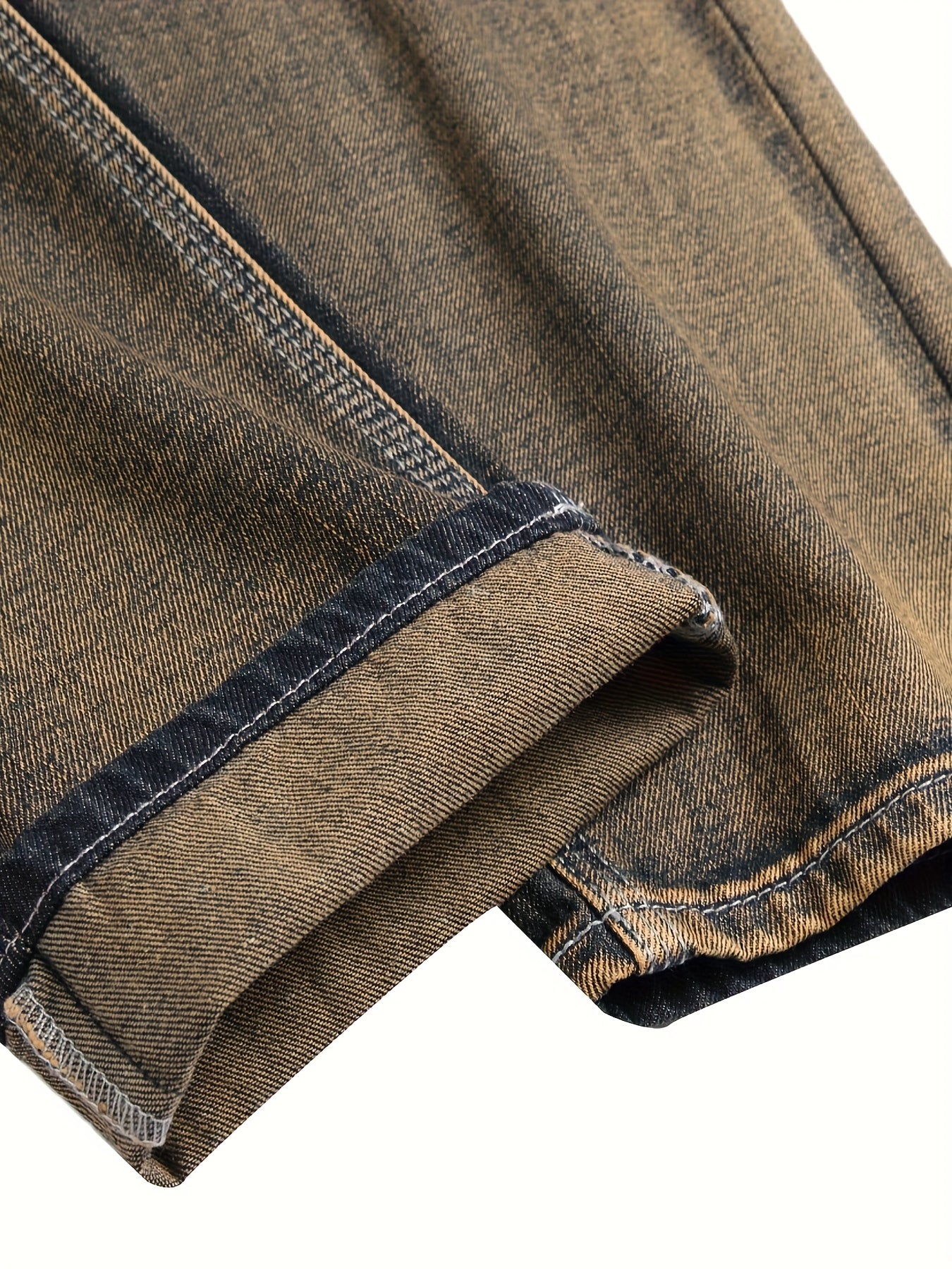 Men's Yellow Jeans; Ripped Jeans; Vintage Classic Jeans
