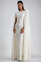 Diodotus Shawl Bodycon Maxi Dress In White