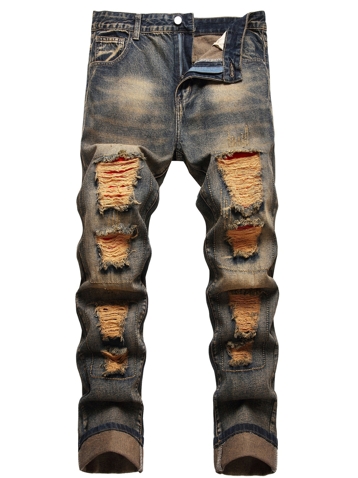 Men's Fashion Straight Jeans - Comfortable, Nostalgic Style for Casual Wear (L3006Nostalgia)