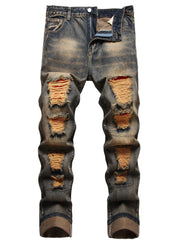 Men's Fashion Straight Jeans - Comfortable, Nostalgic Style for Casual Wear (L3006Nostalgia)