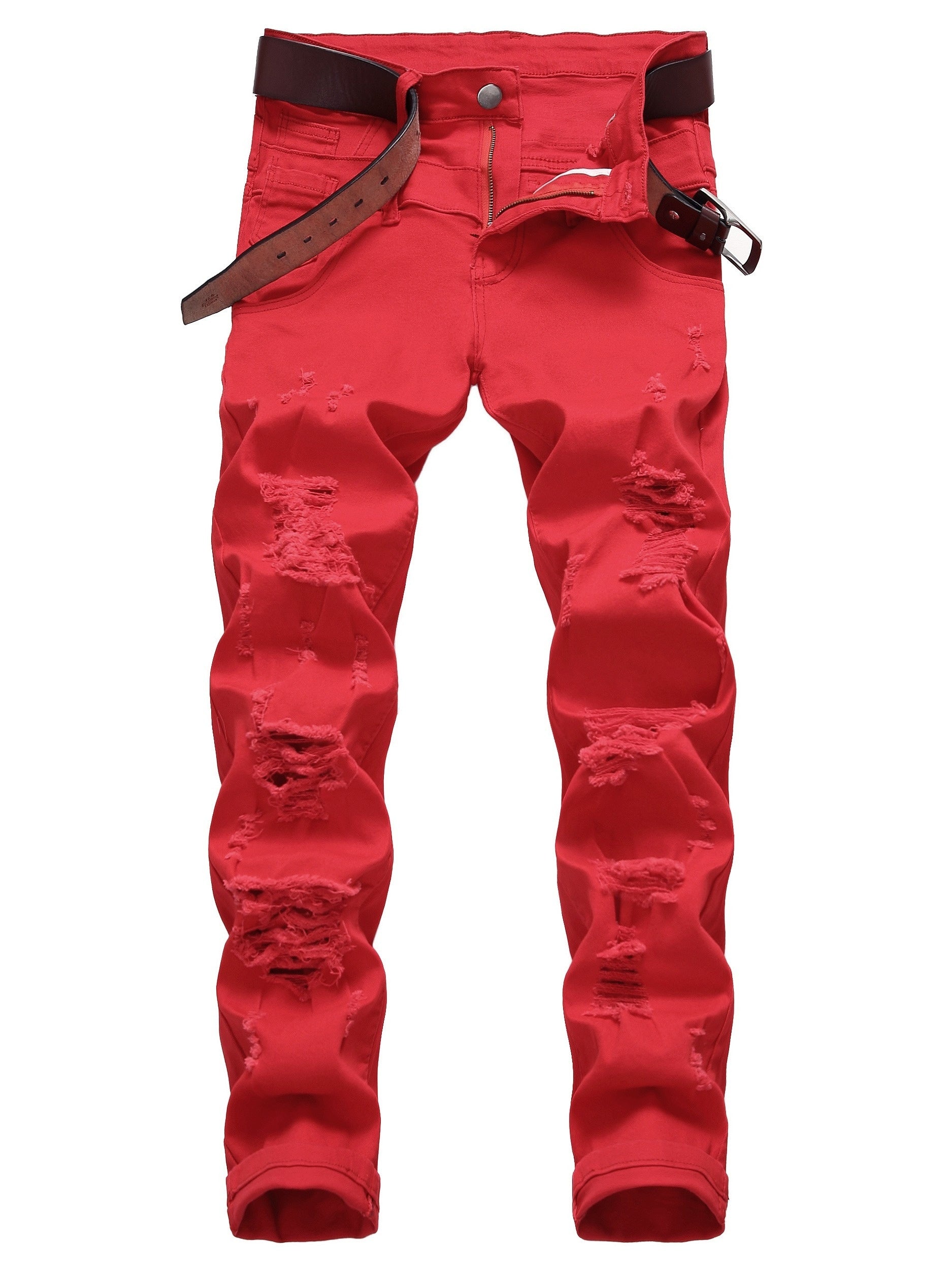 Tight Jeans with Holes Men's Slim And Tight Jeans With Holes In The Top