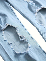 Men's stretch jeans with holes Men's stretch jeans with big holes