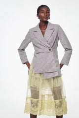 Agost Stripe Asymmetric Blazer