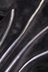 Ailpein Zipper Hooded Long Sleeve Top