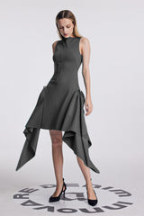 Amato Sleeveless Fringe Mini Dress In Black