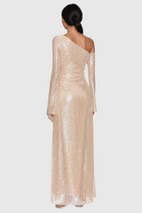 Ambella Sequin Lace Flower Maxi Dress