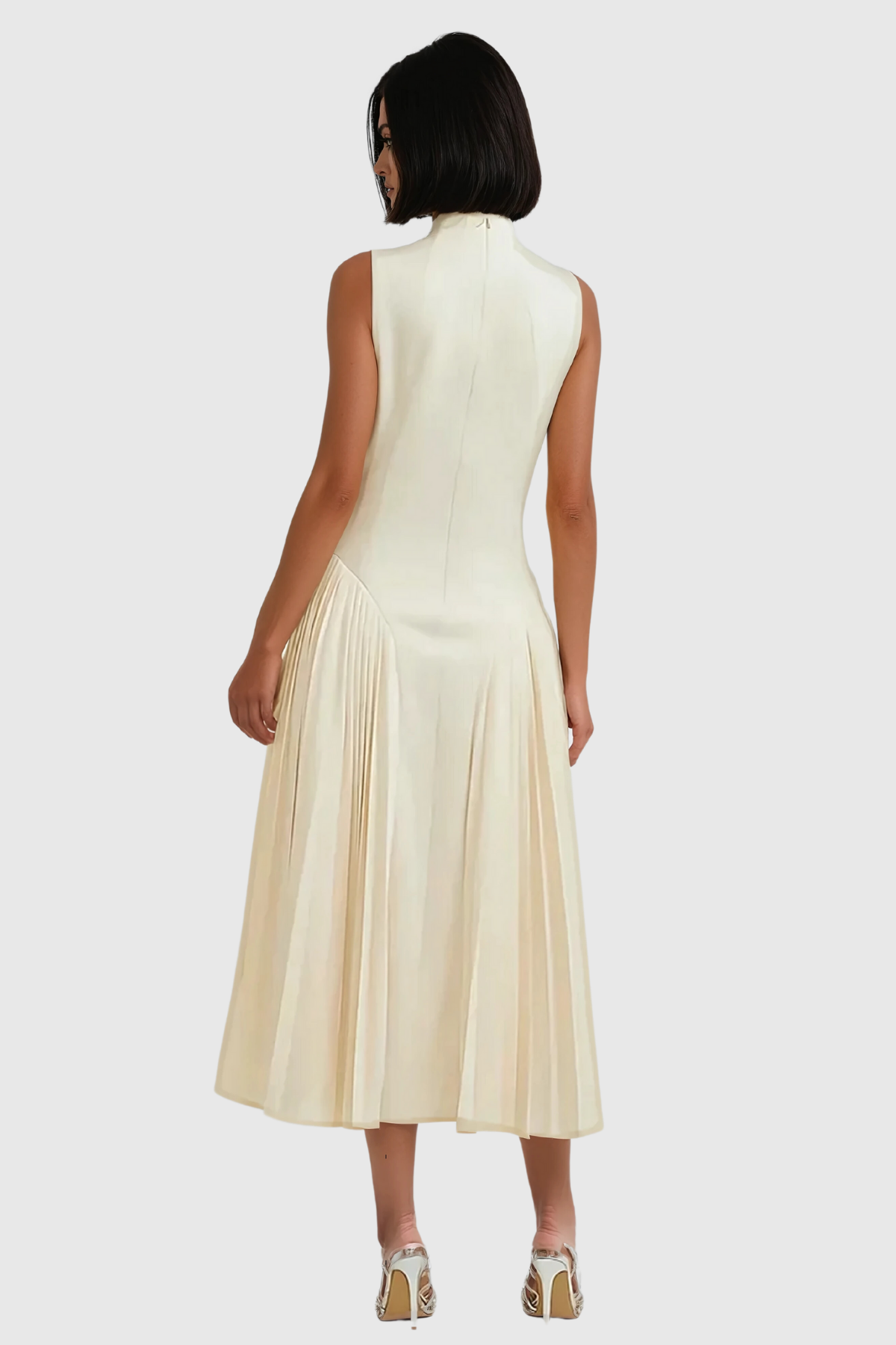 Amberlin Sleeveless Ruch Midi Dress