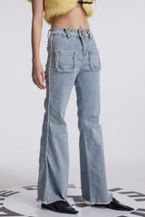Amzi Cross Pocket Fringe Jeans