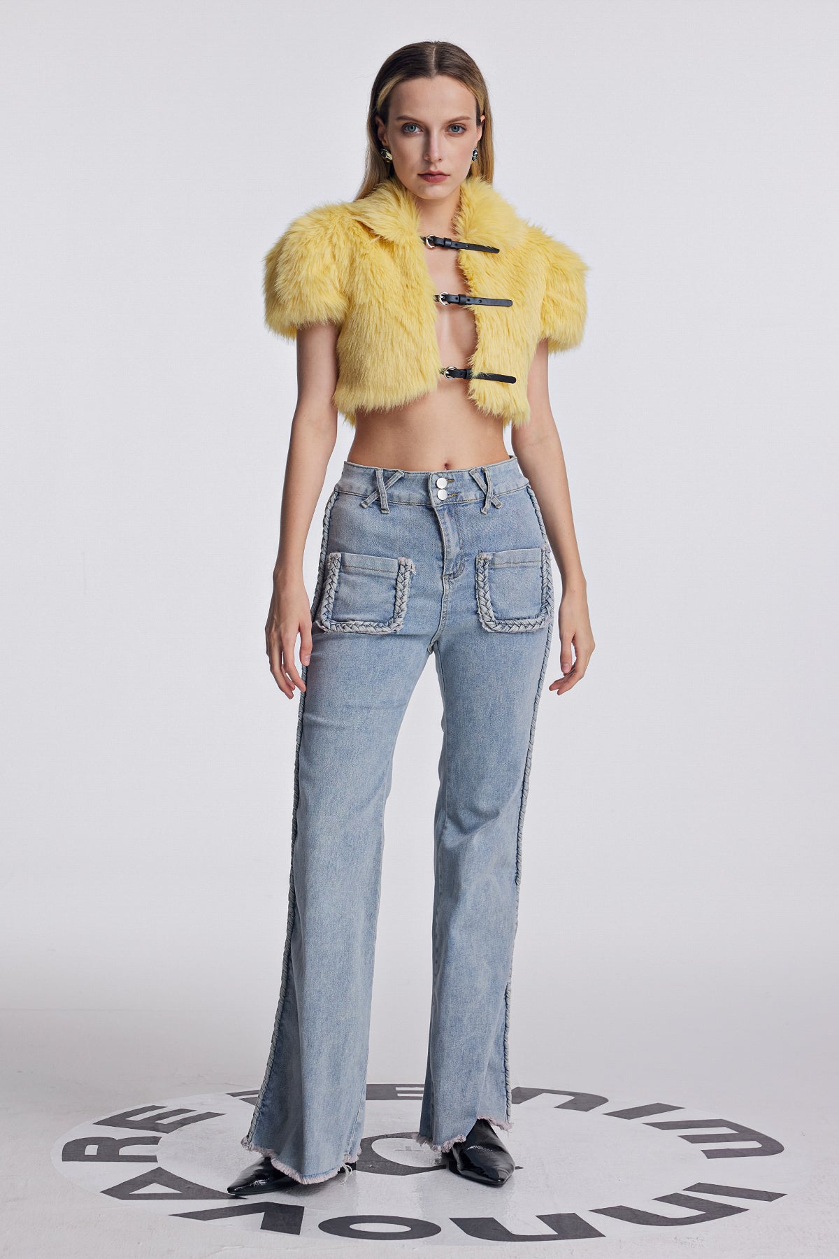 Amzi Cross Pocket Fringe Jeans