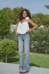 Anca Flower Asymmetric Ruch Top