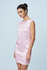 Annabel Bow Backless Satin Mini Dress