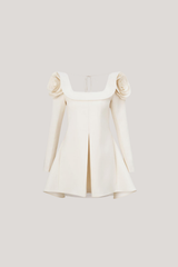 Annette Flower Square Neckline Mini Dress