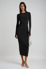 Anoki Rhinestone Bodycon Maxi Dress In Black