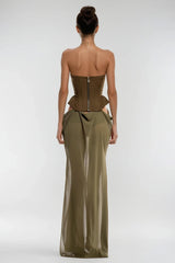 Ardelis Strapless Butterfly Lace Up Skirt Set