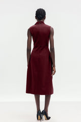 Ardon Asymmetric Split Sleeveless Maxi Dress In Red