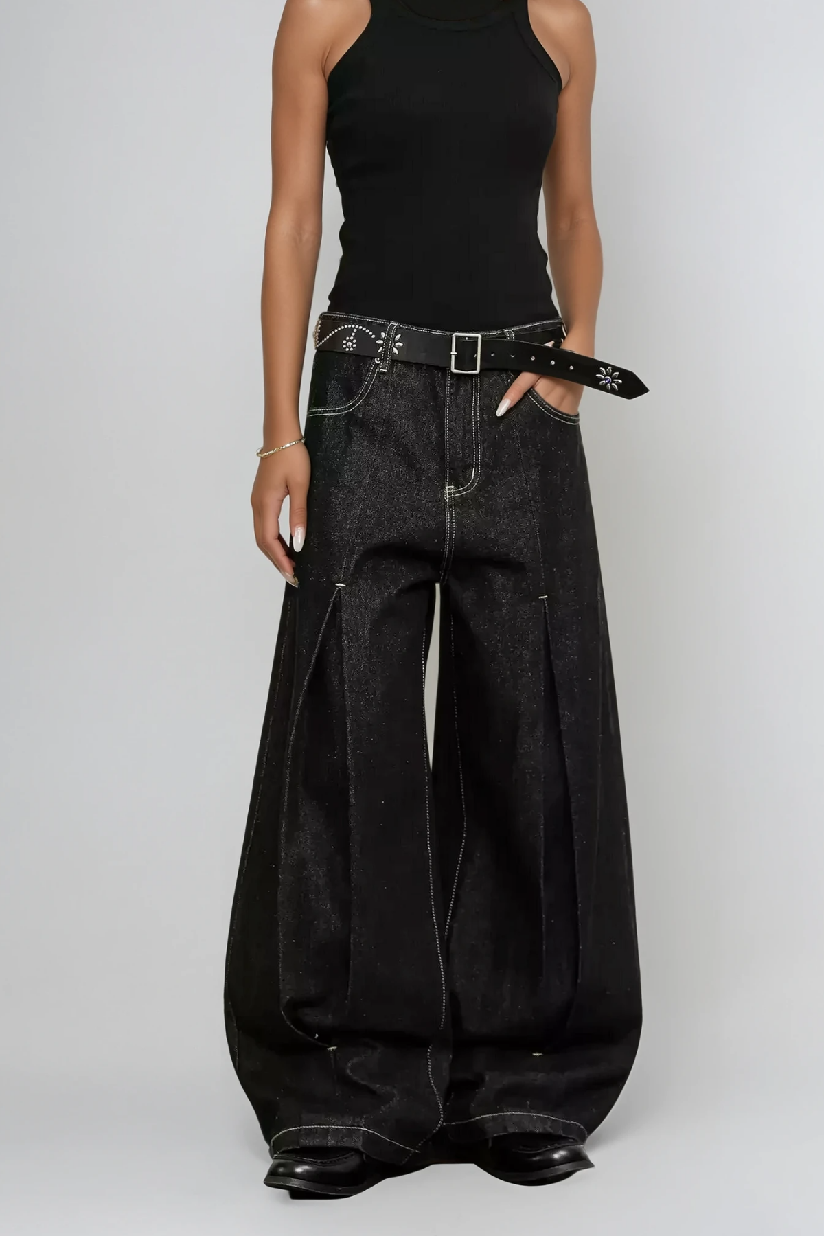 Areli Deconstruct Split Barrel Jeans