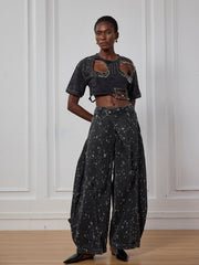 Ayah Torn Asymmetric Jeans