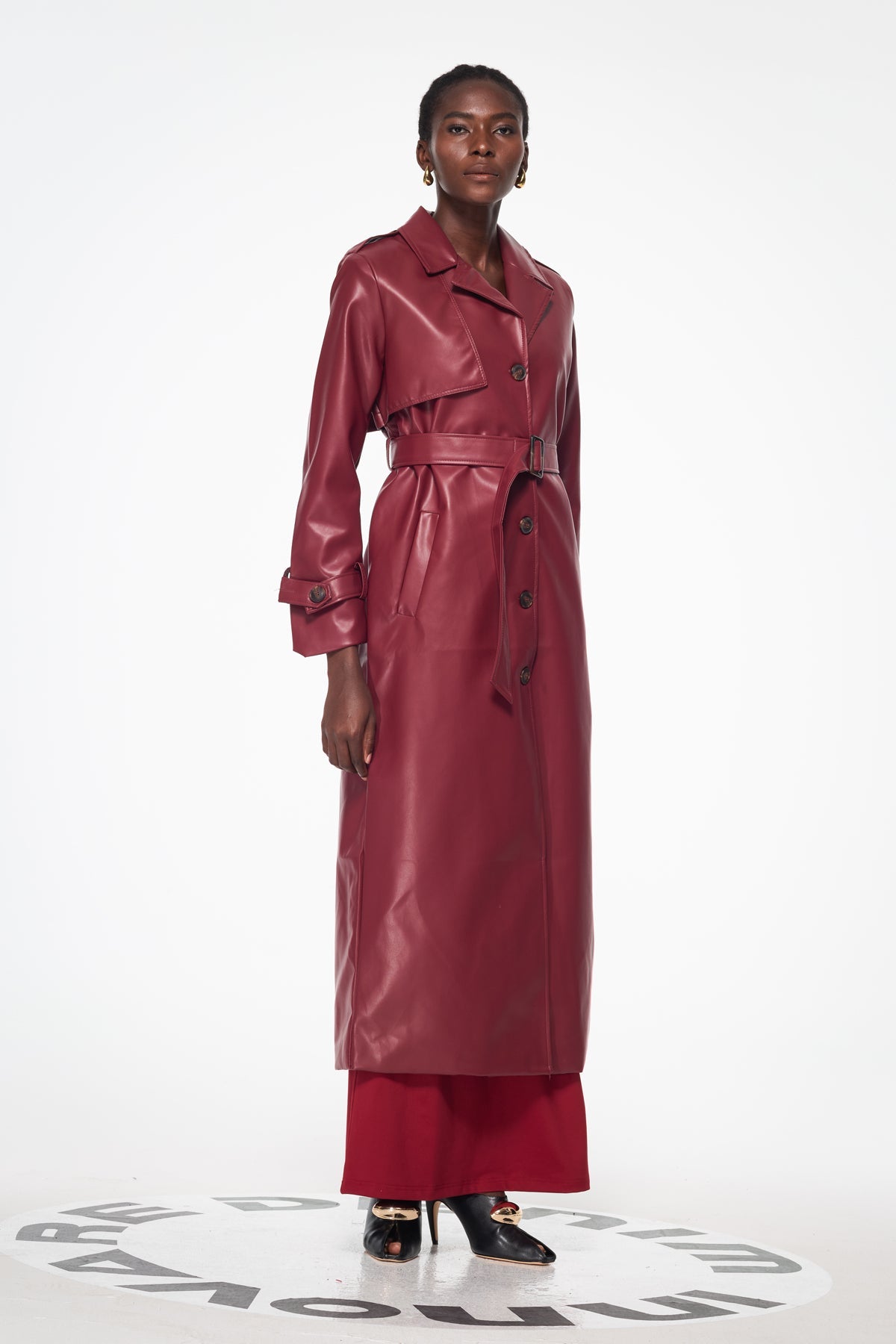 Baldechild Buckle Leather Coat