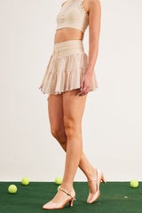 Baldovino Bodycon Ruch Skirt In Apricot