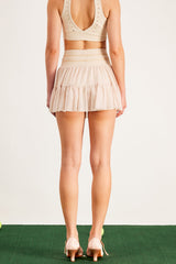 Baldovino Bodycon Ruch Skirt In Apricot