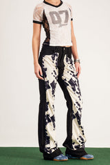 Bandi Print Bootcut Jeans In Black