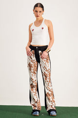 Bandi Print Bootcut Jeans In Brown