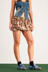 Barabal Camouflage Print Puffy Mini Skirt