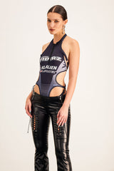 Barica Cutout Lace Up Bodysuit