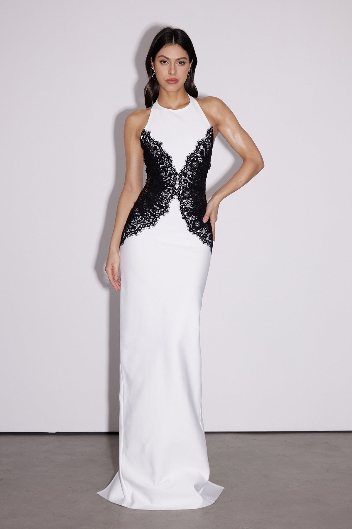 Barret Butterfly Lace Split Bandage Maxi Dress