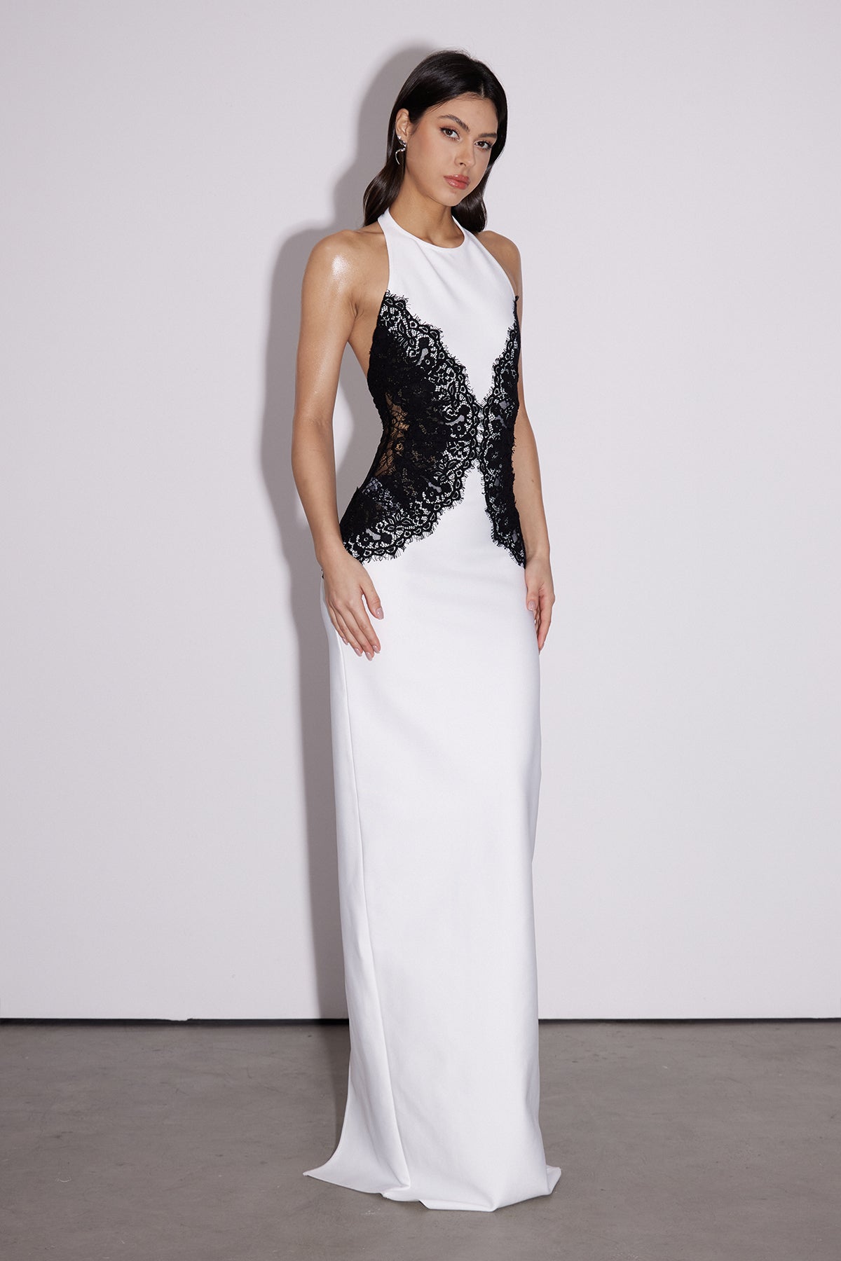 Barret Butterfly Lace Split Bandage Maxi Dress