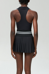 Beil Lapel Sleeveless Bodycon Top In Black