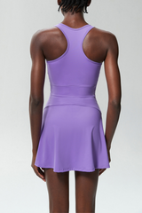 Beiwen Zipper Sleeveless Mini Dress In Purple