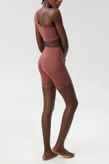 Bela One Shouder Wave Bodycon Pants Set In Khaki