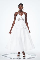 Belden Cutout Backless Lace Up Ruch Maxi Dress