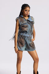 Birgitte Asymmetric Bleached Pocket Jumpsuit