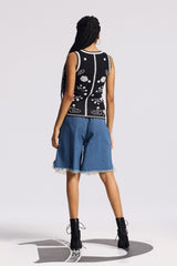 Birkir Lace Fringe Midi Jeans