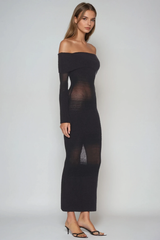Bjoern Off Shoulder Hayley Knit Maxi Dress