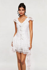 Blagoj Ruffle Asymmetric Mini Dress