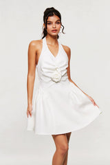 Blaguna Flower Halter Neck Mini Dress