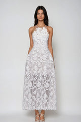 Bodie Lace Floral Maxi Dress