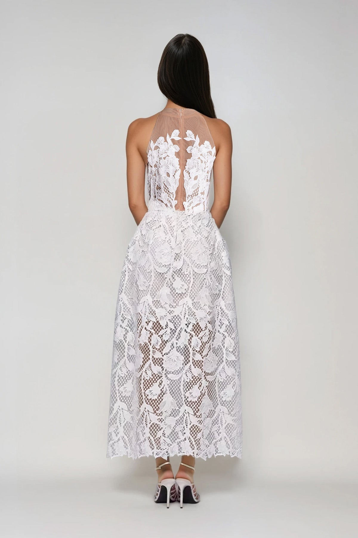 Bodie Lace Floral Maxi Dress