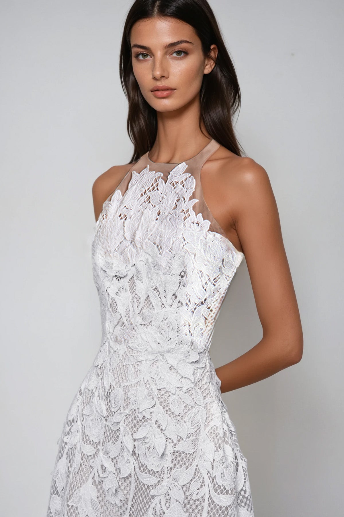 Bodie Lace Floral Maxi Dress