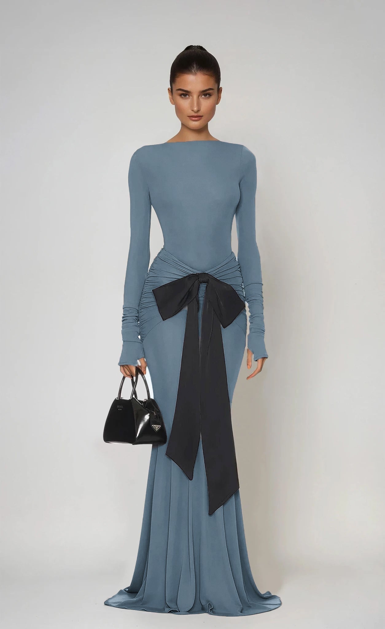 Borys Bow Ruch Maxi Dress