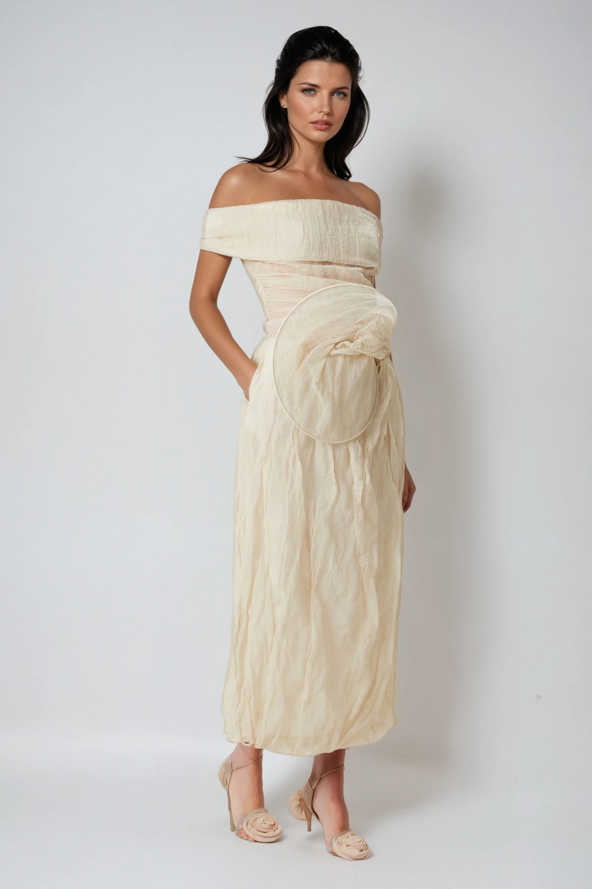 Boutros Ruch Flower Strapless Top