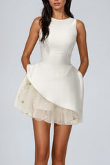 Brais Asymmetric Mesh Mini Dress