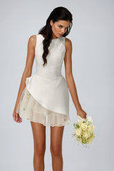 Brais Asymmetric Mesh Mini Dress