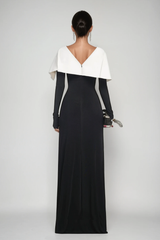 Cabdulqaadir Shawl Ruch Bodycon Maxi Dress In Black