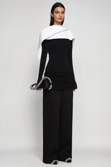 Cabdulqaadir Shawl Ruch Pants Set