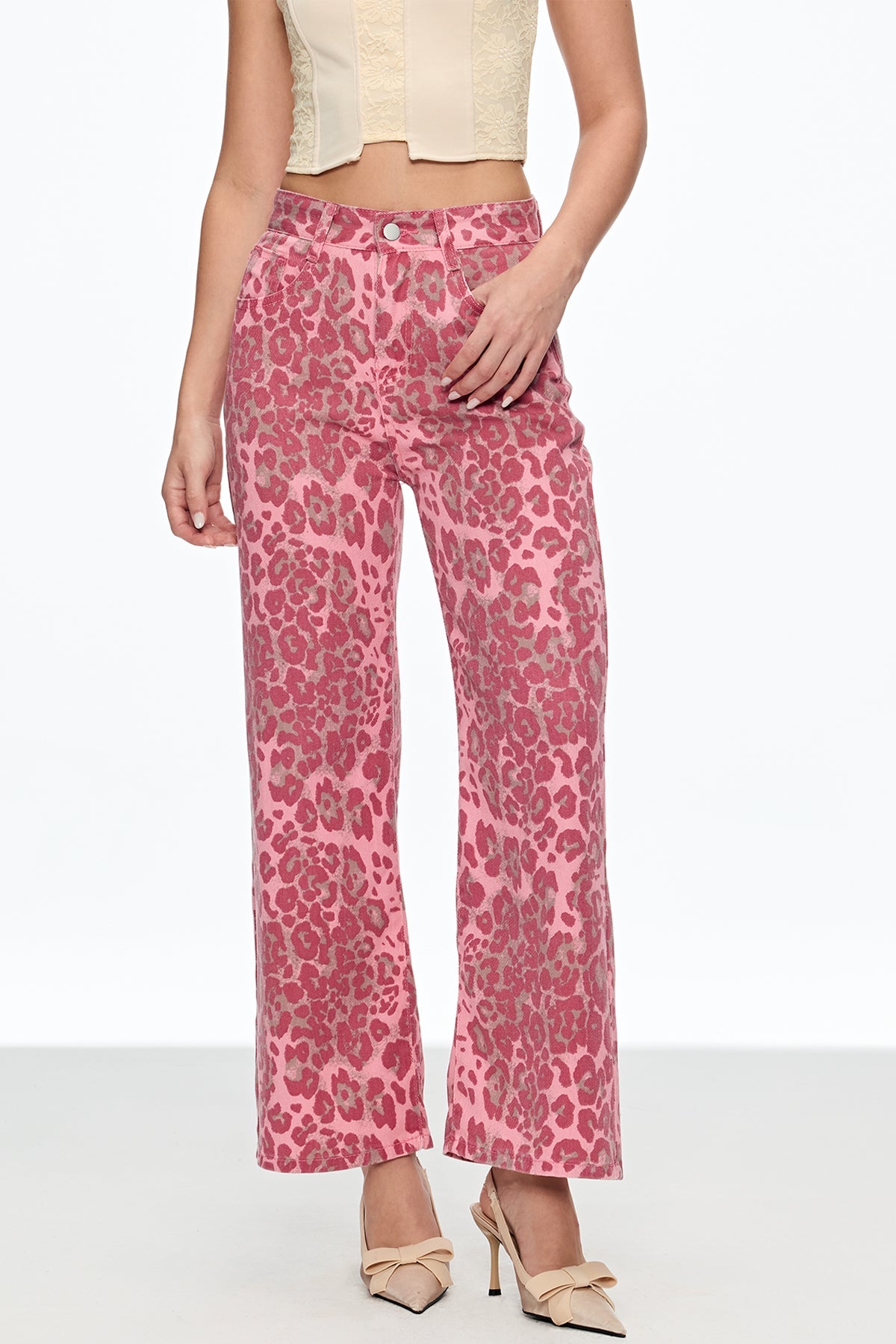 Cahal Leopard Jeans